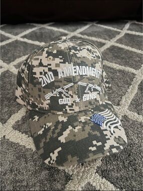 2nd Amendment Camo Baseball Cap with Flag Patch
